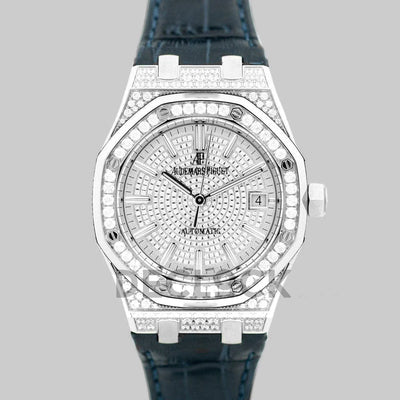 Replica Audemars Pigeut Royal Oak 15452BC White Gold Pave Diamonds