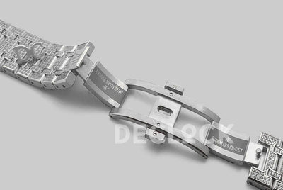 Replica Audemars Pigeut Royal Oak 41mm 15402OR Full Diamond Paved In Steel on Bracelet