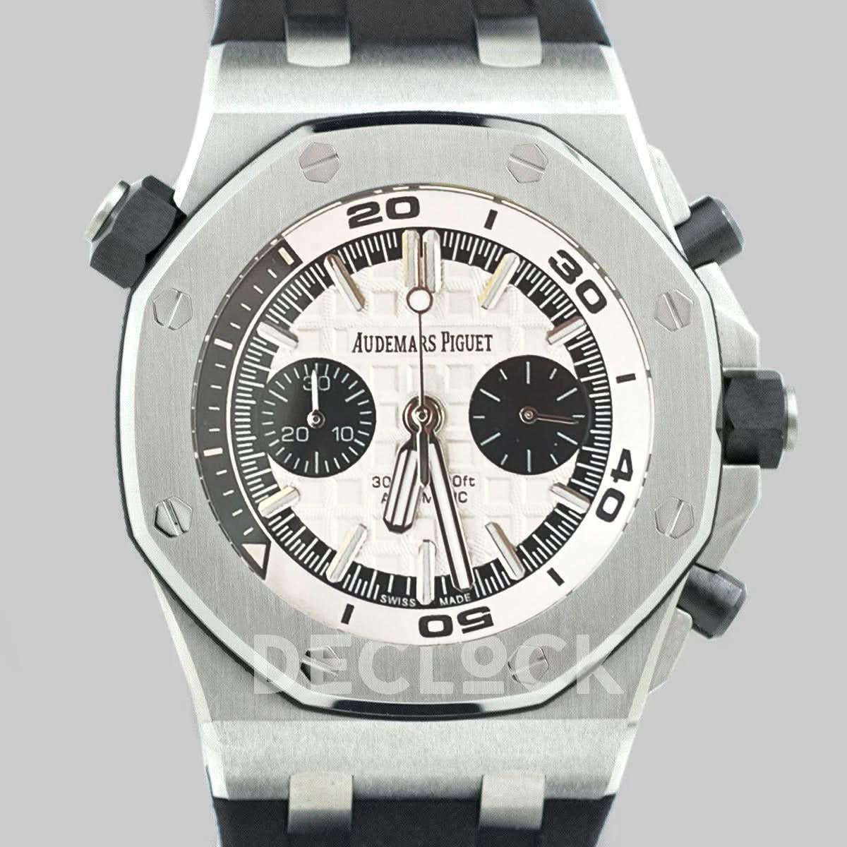 Replica Audemars Pigeut Royal Oak Offshore Diver Chronograph in White/Black |  Declock.