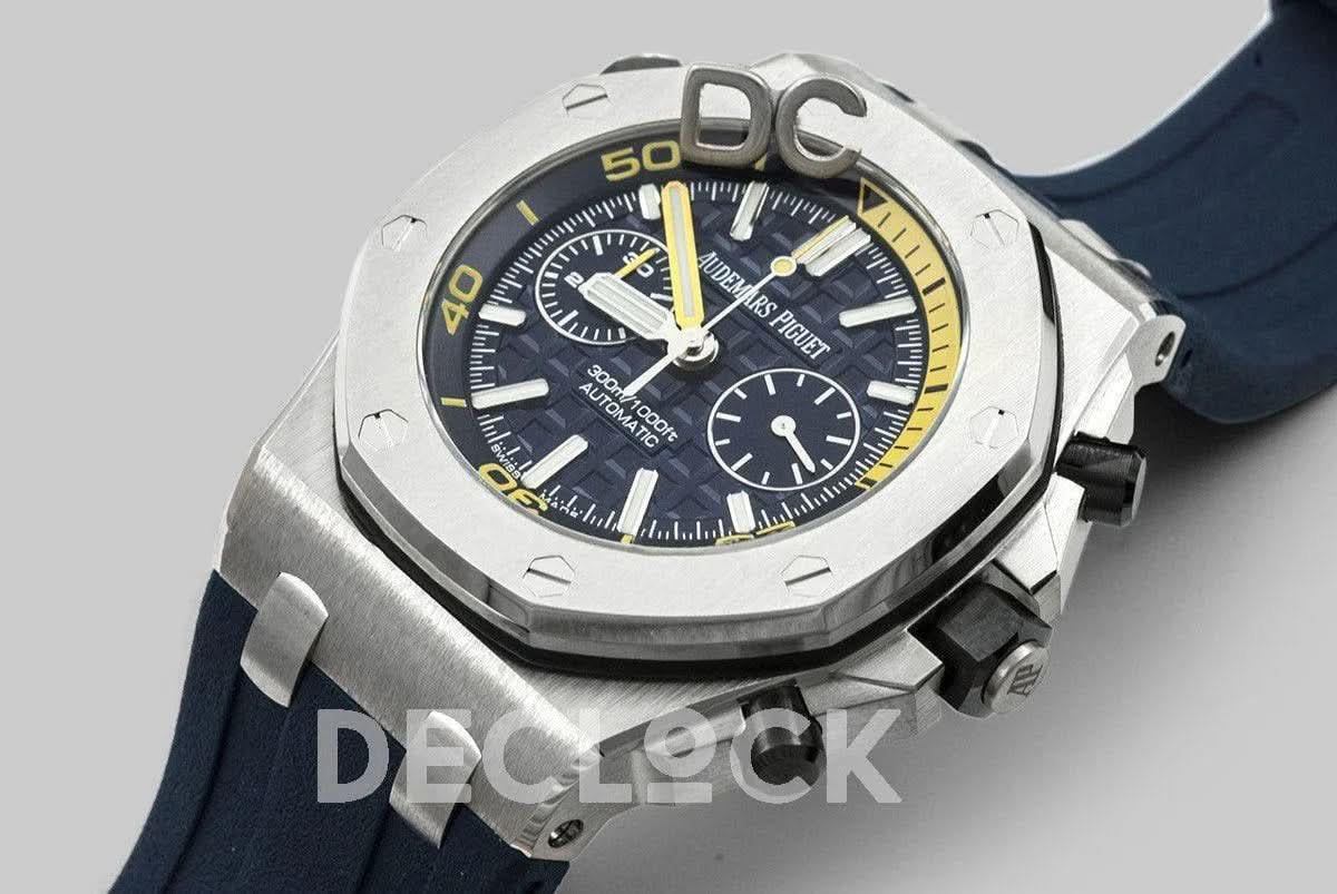 Replica Audemars Pigeut Royal Oak Offshore Diver Chronograph in Blue |  Declock.