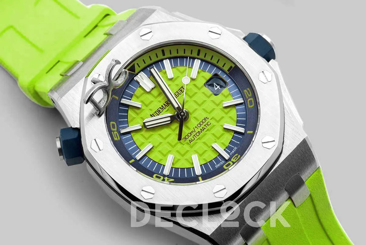 Replica Audemars Pigeut Royal Oak Offshore Diver Steel Green Dial 15710ST