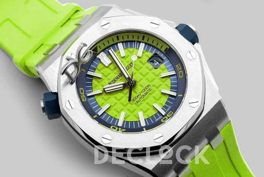Replica Audemars Pigeut Royal Oak Offshore Diver Steel Green Dial 15710ST | Declock.