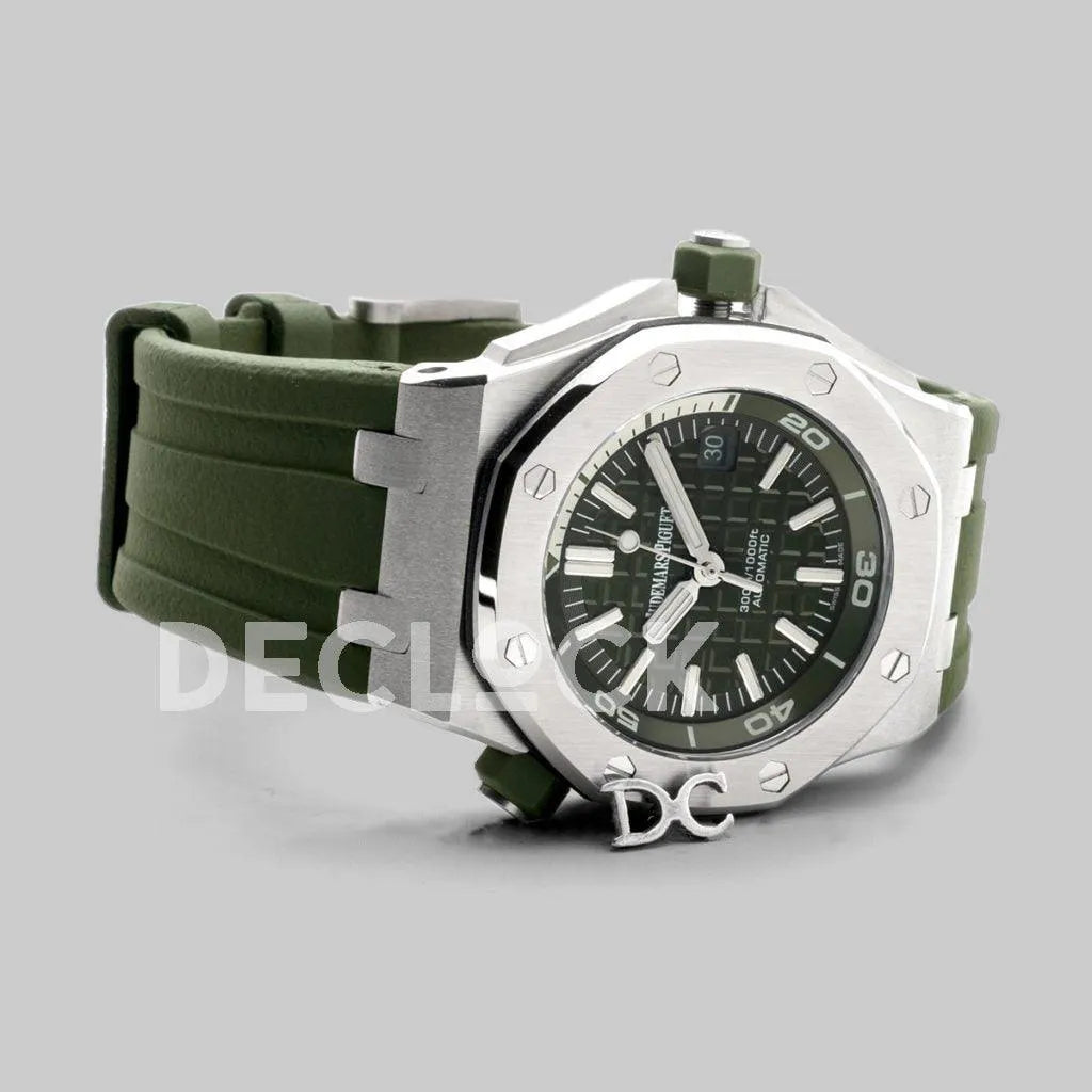 Replica Audemars Pigeut Royal Oak Offshore Diver Steel Khaki Dial 15710ST