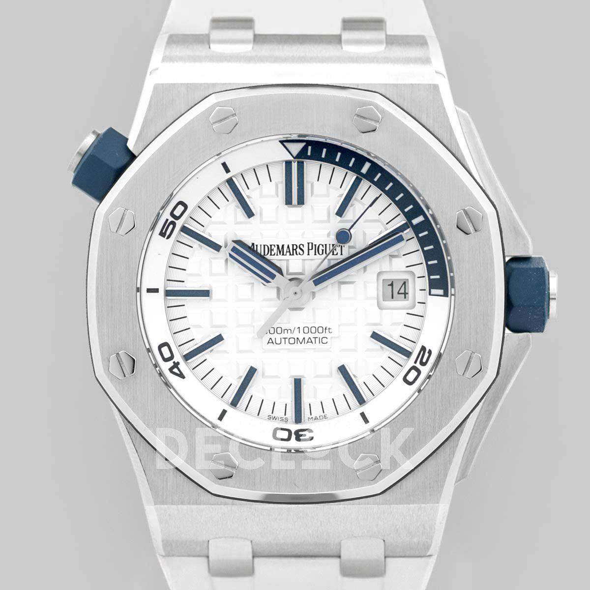 Replica Audemars Pigeut Royal Oak Offshore Diver Steel White Dial 15710ST - Replica Watches