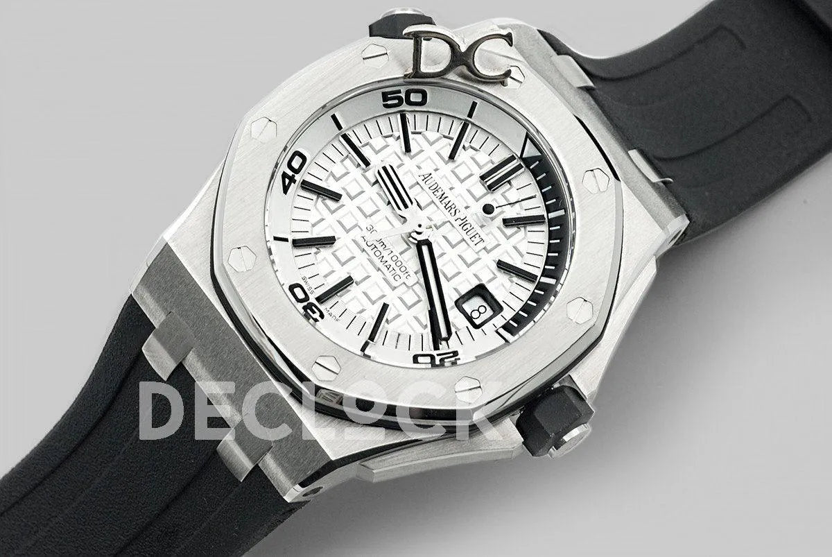 Replica Audemars Pigeut Royal Oak Offshore Diver Steel White/Black Dial 15710ST