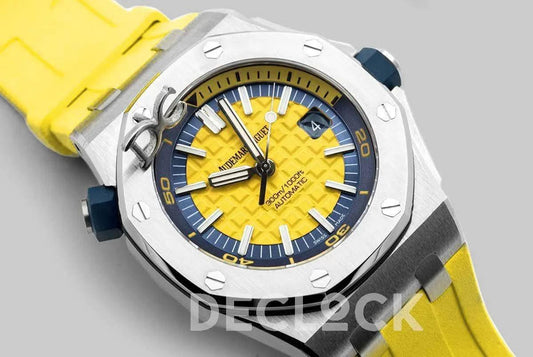 Replica Audemars Pigeut Royal Oak Offshore Diver Steel Yellow Dial 15710ST SIHH 2017 | Declock.