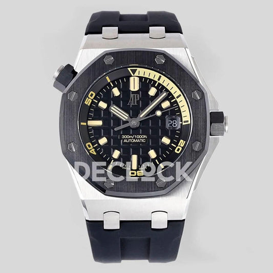 Replica Audemars Pigeut Royal Oak Offshore Diver White Gold Black Dial Ref. 15720CN.OO.A002CA.01 | Declock.
