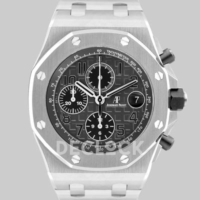 Replica Audemars Pigeut Royal Oak Offshore Grey Themes 2014 on Steel Bracelet