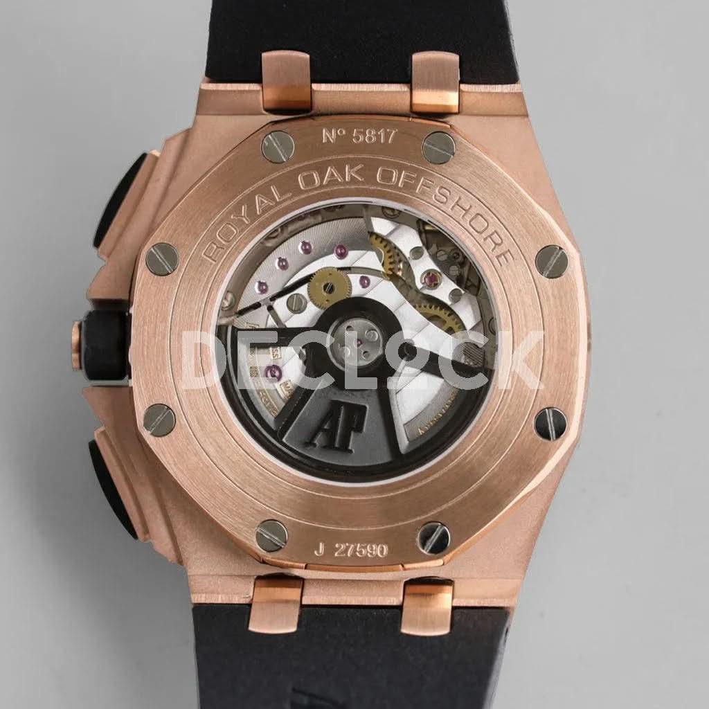 Replica Audemars Pigeut Royal Oak Offshore Novelty 44mm Black Dial in Rose Gold |  Declock.