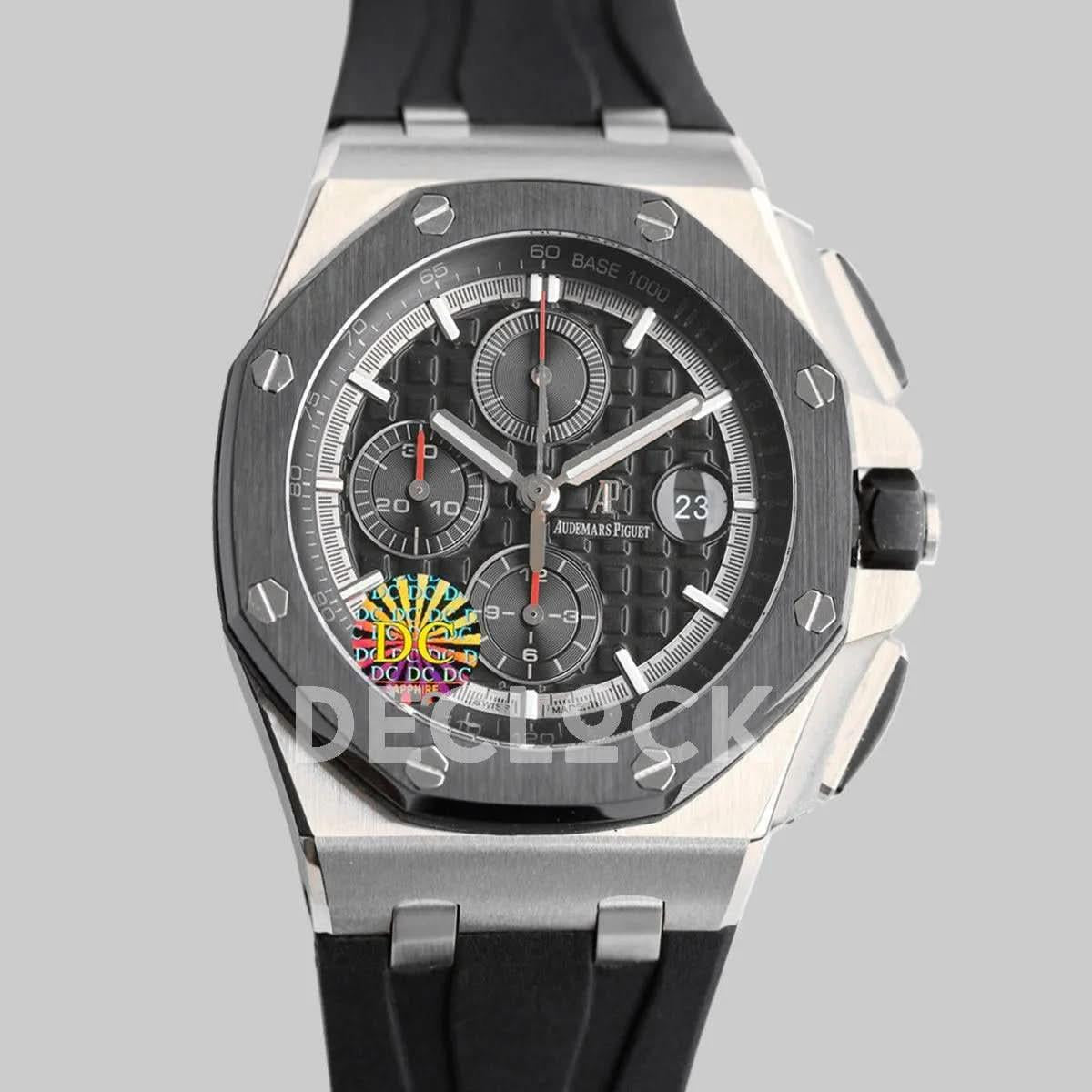 Replica Audemars Pigeut Royal Oak Offshore Novelty 44mm Black Dial in Stainless Steel |  Declock.