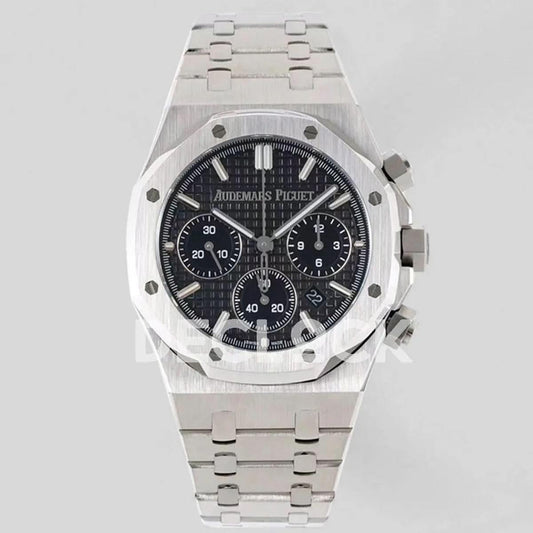 Replica Audemars Pigeut Royal Oak Self-Winding Chronograph Black Dial in Steel | Declock.