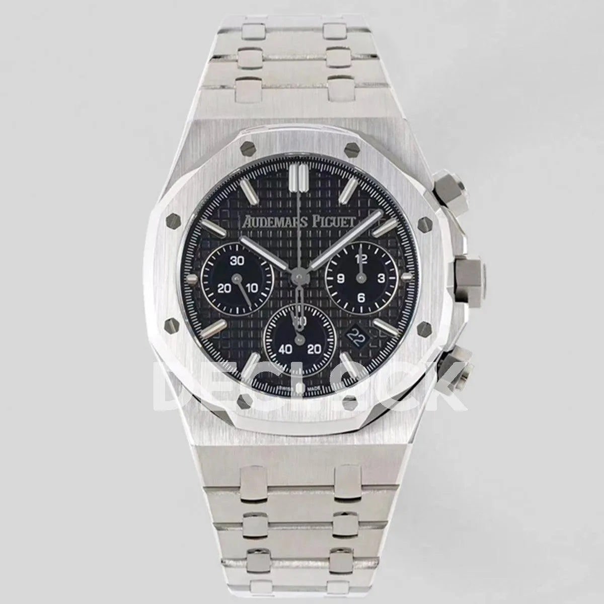 Replica Audemars Pigeut Royal Oak Self-Winding Chronograph Black Dial in Steel