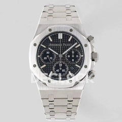 Replica Audemars Pigeut Royal Oak Self-Winding Chronograph Black Dial in Steel