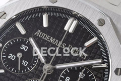 Replica Audemars Pigeut Royal Oak Self-Winding Chronograph Black Dial in Steel