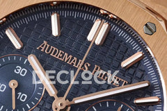 Replica Audemars Pigeut Royal Oak Self-Winding Chronograph Blue Dial in Rose Gold