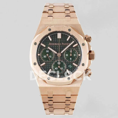 Replica Audemars Pigeut Royal Oak Self-Winding Chronograph Green Dial in Rose Gold