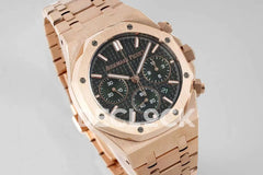 Replica Audemars Pigeut Royal Oak Self-Winding Chronograph Green Dial in Rose Gold