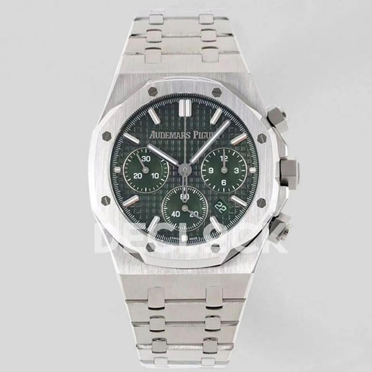 Replica Audemars Pigeut Royal Oak Self-Winding Chronograph Green Dial in Steel | Declock.