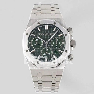 Replica Audemars Pigeut Royal Oak Self-Winding Chronograph Green Dial in Steel