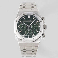 Replica Audemars Pigeut Royal Oak Self-Winding Chronograph Green Dial in Steel