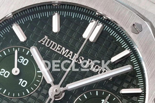 Replica Audemars Pigeut Royal Oak Self-Winding Chronograph Green Dial in Steel | Declock.