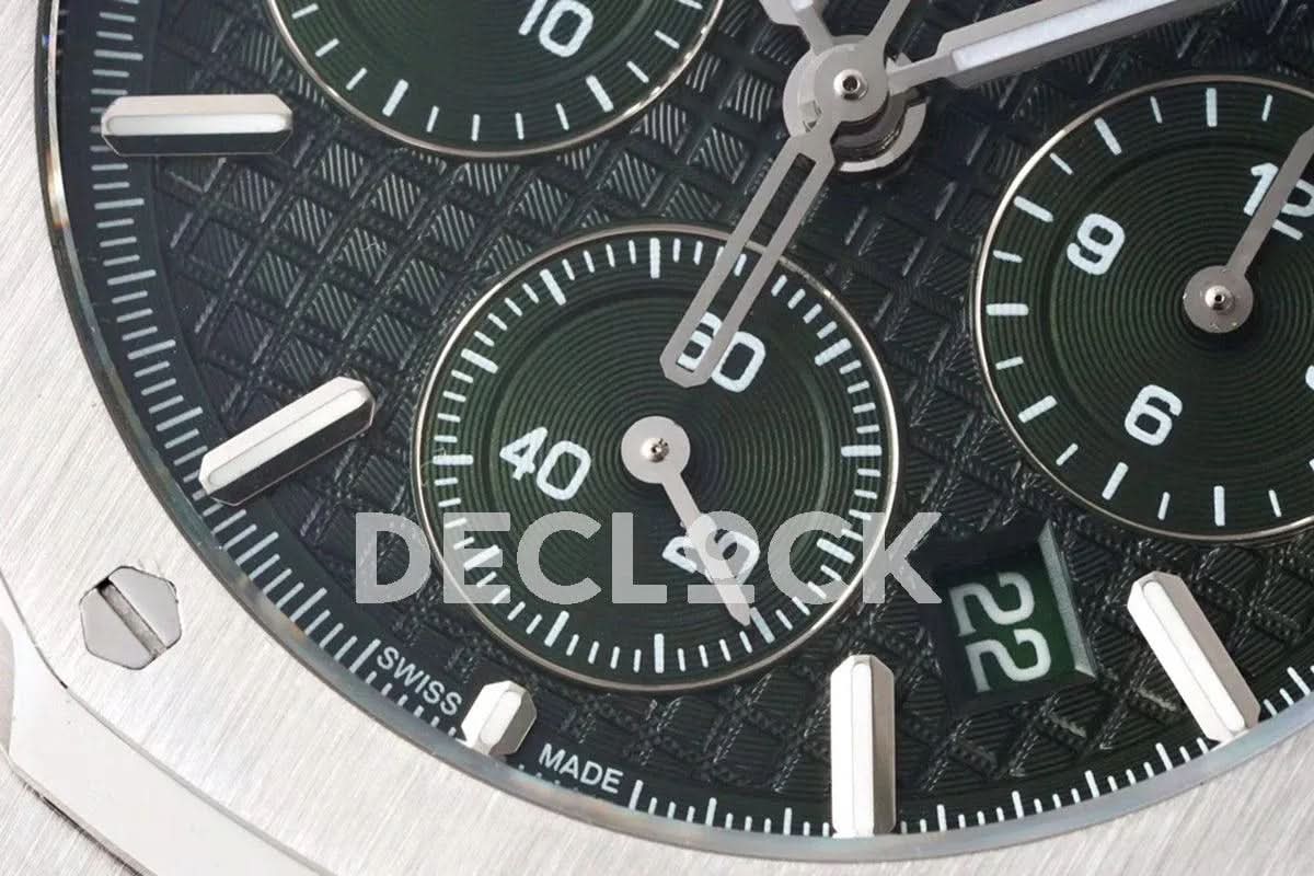 Replica Audemars Pigeut Royal Oak Self-Winding Chronograph Green Dial in Steel