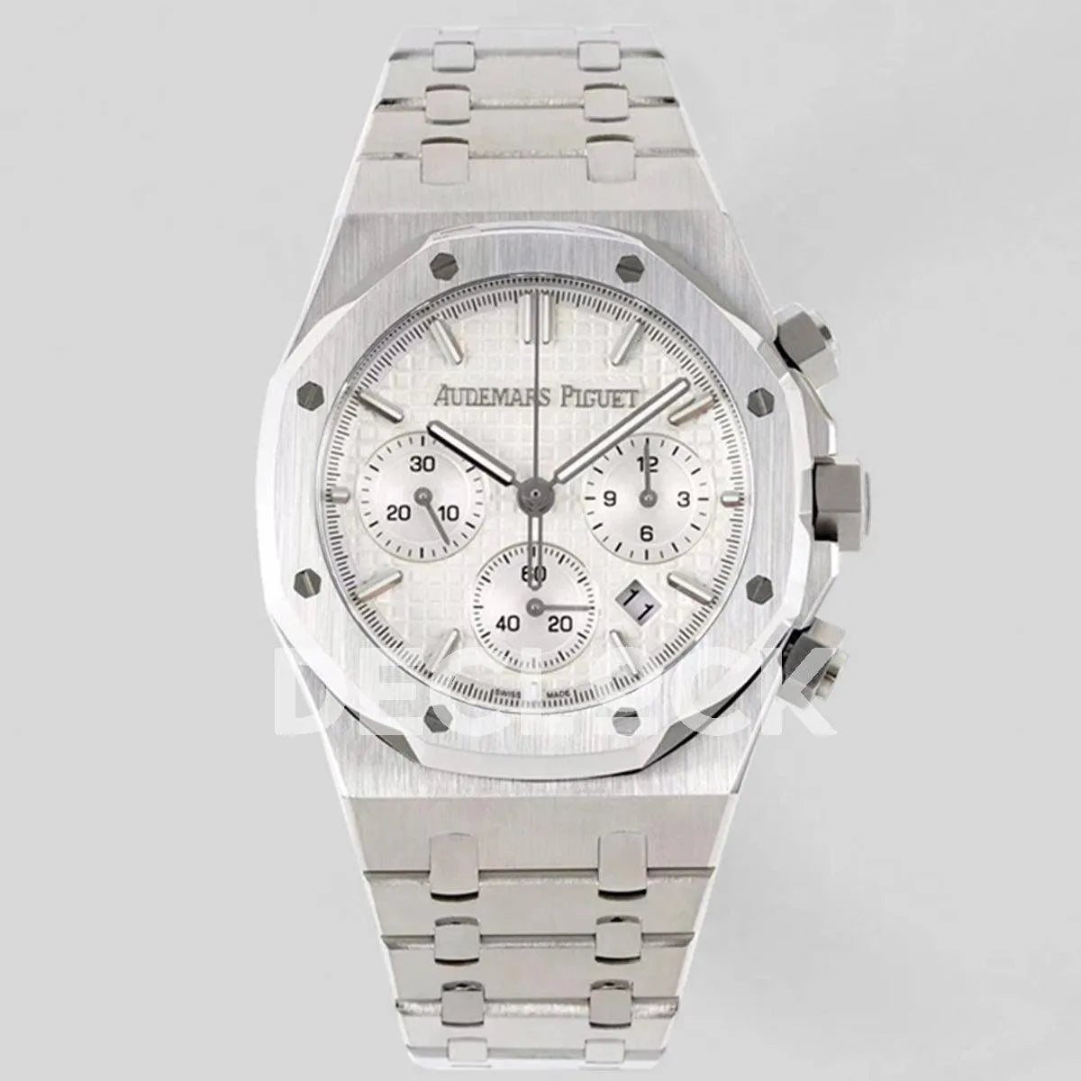 Replica Audemars Pigeut Royal Oak Self-Winding Chronograph White Dial in Steel