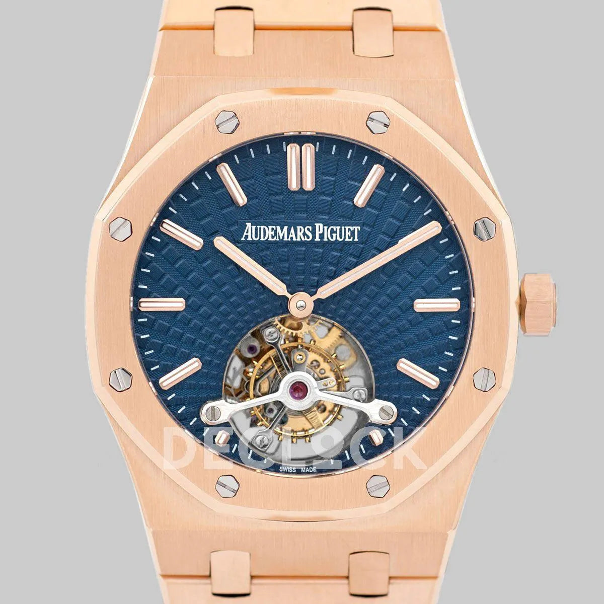 Replica Audemars Pigeut Royal Oak Tourbillon Extra-Thin Blue Dial in Rose Gold 2018 SIHH Ref. 26522OR