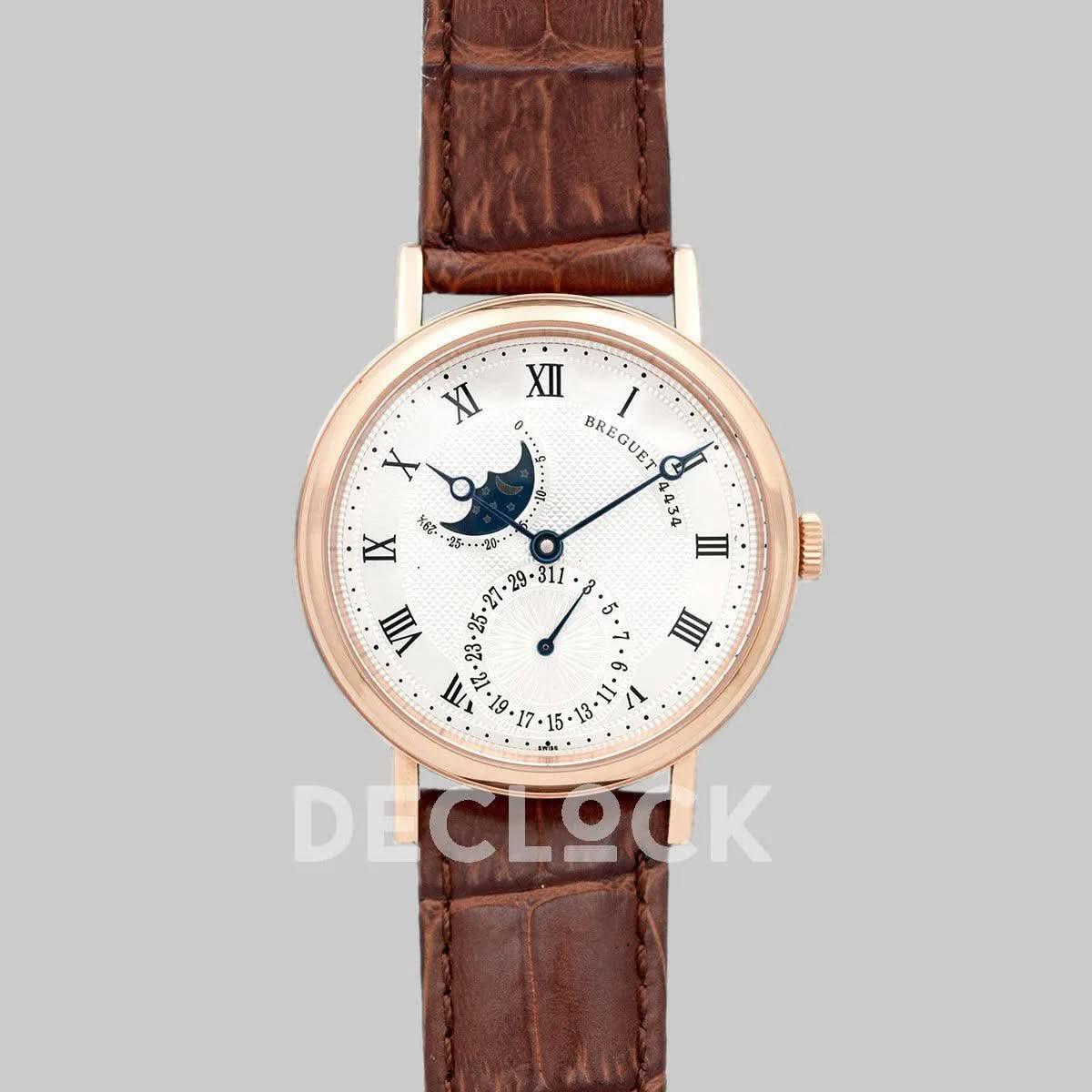 Replica Breguet Classique Moonphrase White Dial in Rose Gold |  Declock.