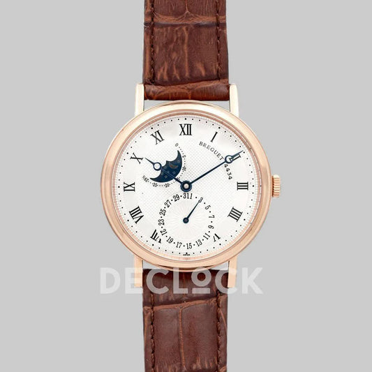 Replica Breguet Classique Moonphrase White Dial in Rose Gold |  Declock.