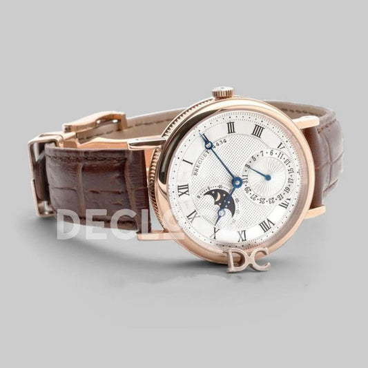 Replica Breguet Classique Moonphrase White Dial in Rose Gold |  Declock.