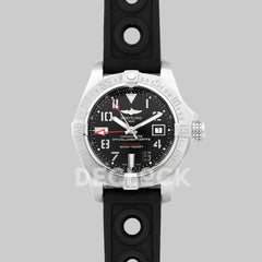 Replica Breitling Avenger II GMT Seawolf Black Dial in Steel