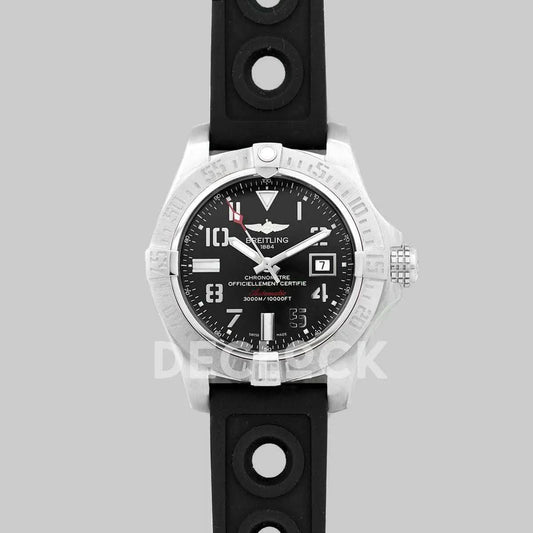 Replica Breitling Avenger II Seawolf Black Dial in Steel | Declock.