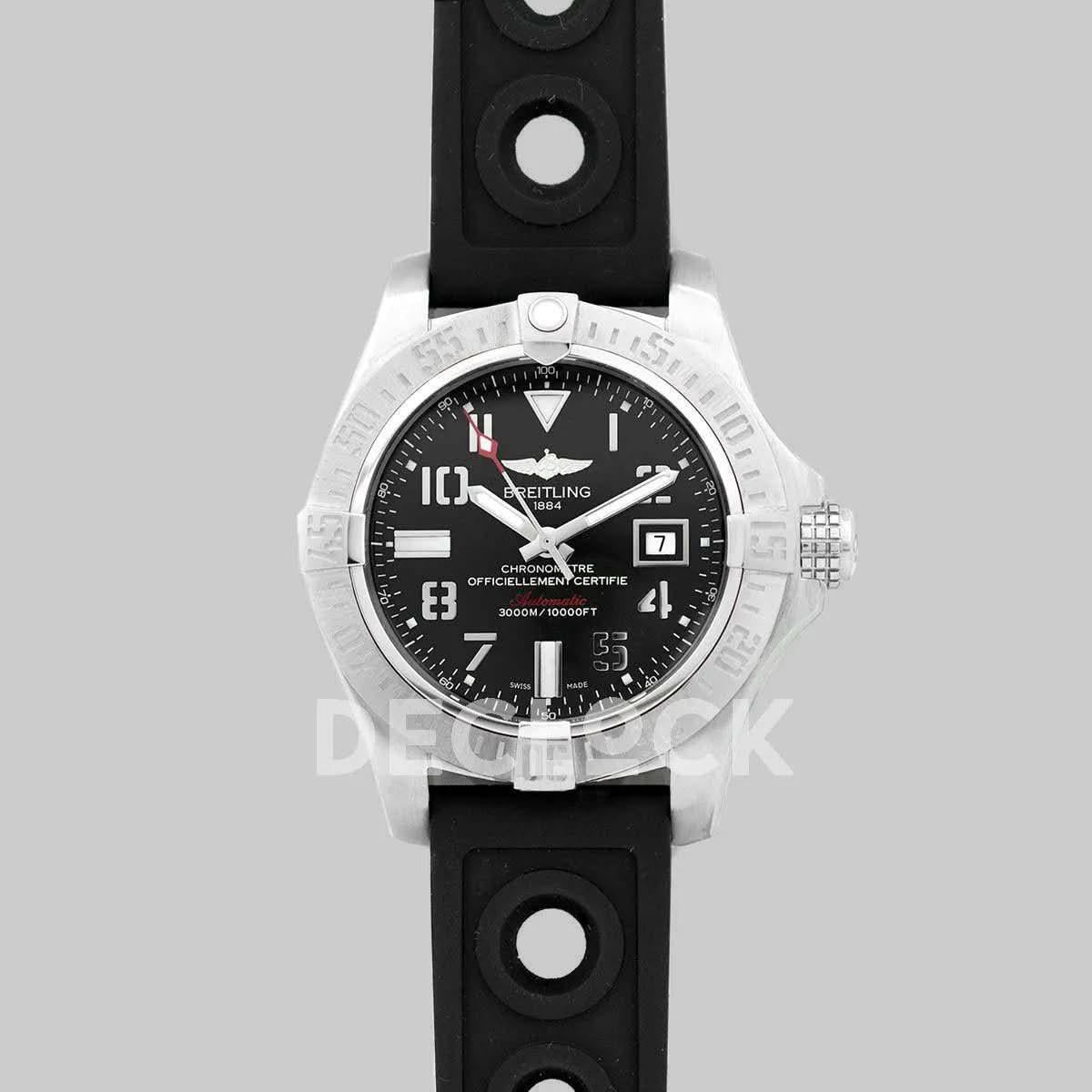Replica Breitling Avenger II Seawolf Black Dial in Steel |  Declock.