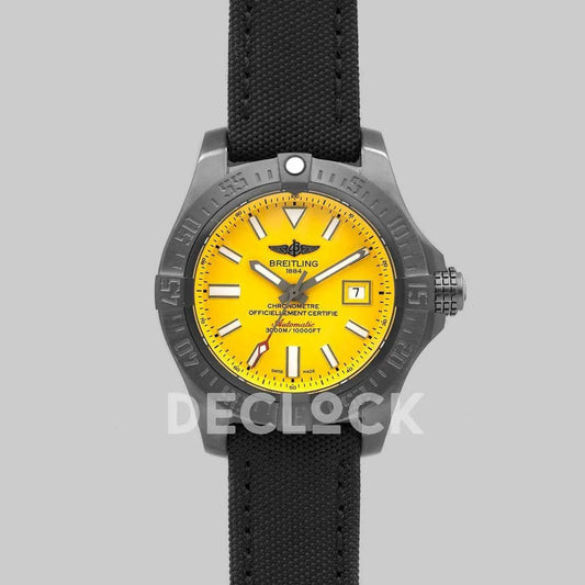 Replica Breitling Avenger Seawolf Blacksteel Yellow DLC |  Declock.