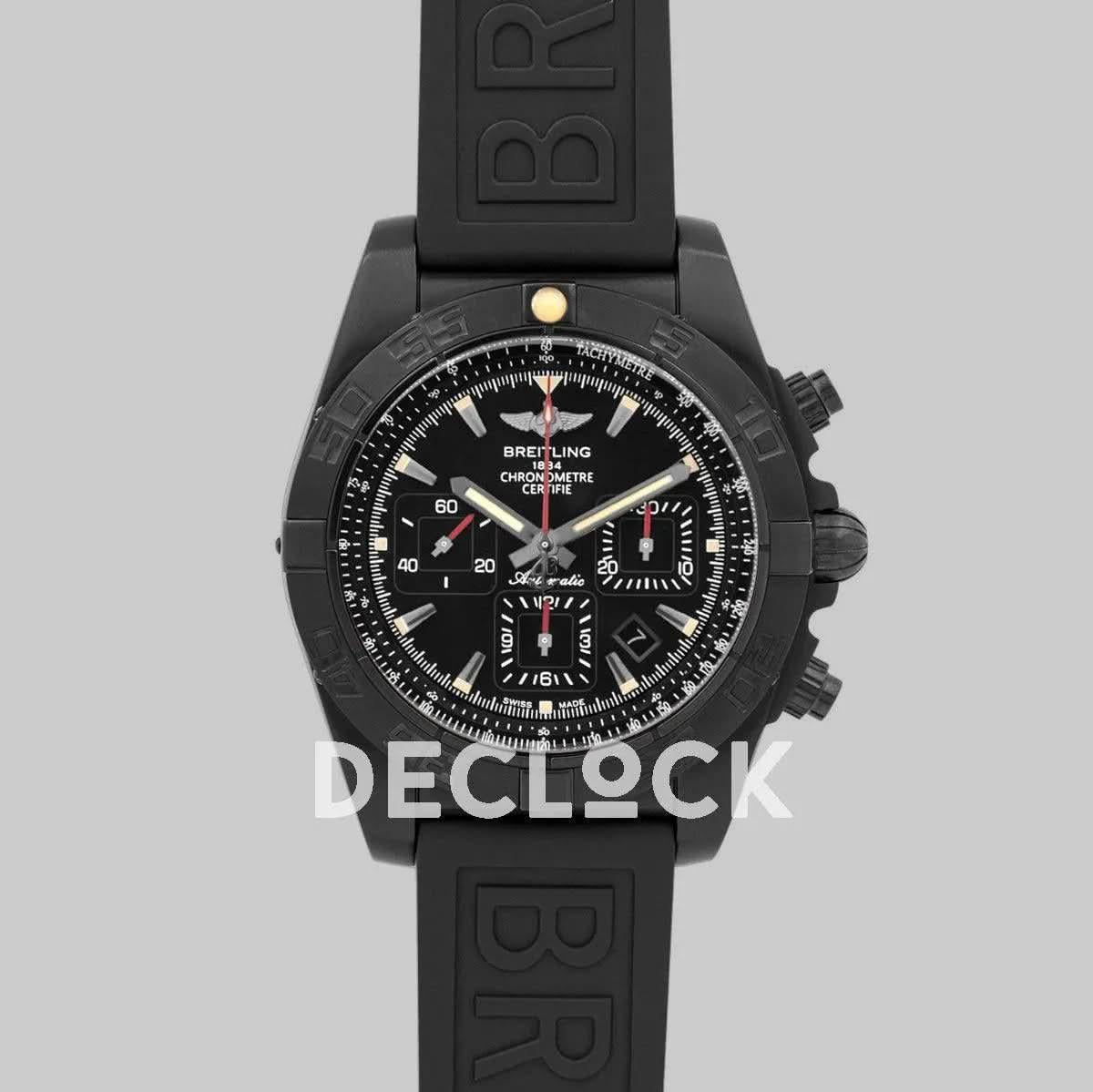Replica Breitling Breitling Chronomat 44 Blacksteel Chronograph Black Dial in PVD |  Declock.