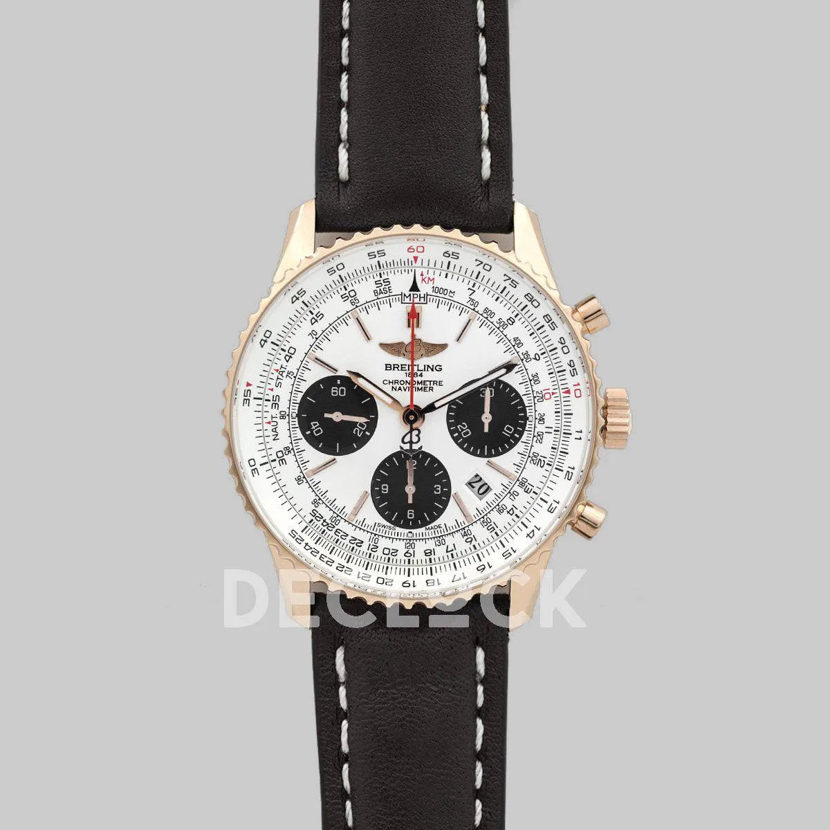 Replica Breitling Navitimer 01 Chronograph White Dial in Rose Gold - Replica Watches