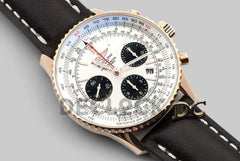 Replica Breitling Navitimer 01 Chronograph White Dial in Rose Gold