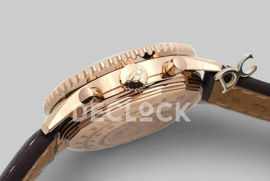Replica Breitling Navitimer 01 Chronograph White Dial in Rose Gold |  Declock.