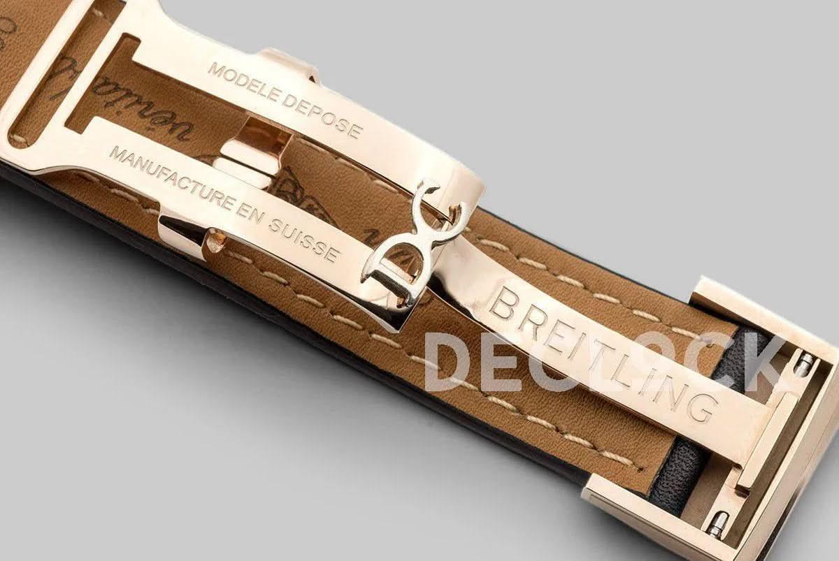 Replica Breitling Navitimer 01 Chronograph White Dial in Rose Gold |  Declock.