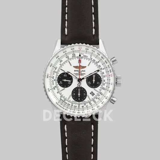 Replica Breitling Navitimer 01 Chronograph White Dial in Silver |  Declock.