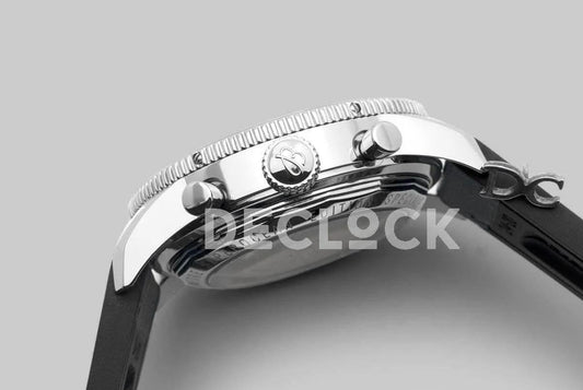 Replica Breitling Superocean Heritage II B01 Chronograph in Black Dial on Steel on Black Leather Strap | Declock.