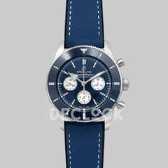 Replica Breitling Superocean Heritage II B01 Chronograph in Blue Dial on Steel on Blue Leather Strap