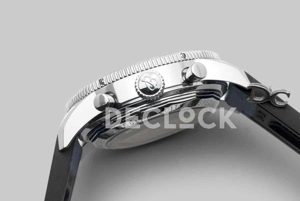 Replica Breitling Superocean Heritage II B01 Chronograph in Blue Dial on Steel on Blue Leather Strap |  Declock.