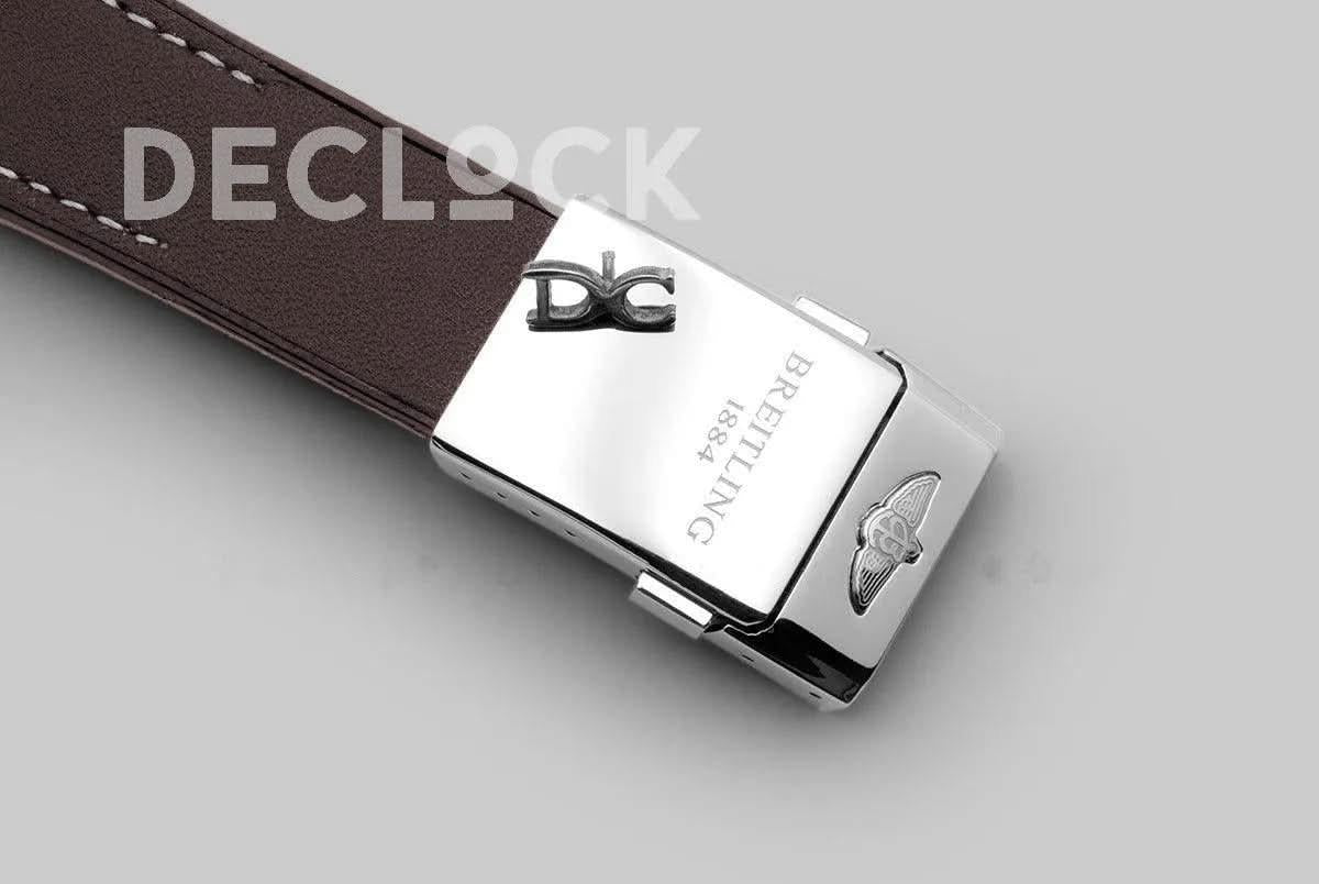 Replica Breitling Superocean Heritage II B01 Chronograph in Silver Dial on Steel on Brown Leather Strap |  Declock.