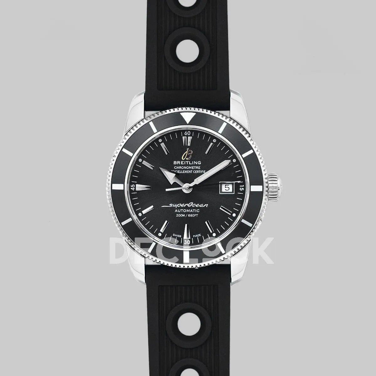 Replica Breitling Superocean Heritage II B20 Automatic in Black Dial with Black Bezel on Black Rubber Strap