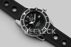 Replica Breitling Superocean Heritage II B20 Automatic in Black Dial with Black Bezel on Black Rubber Strap