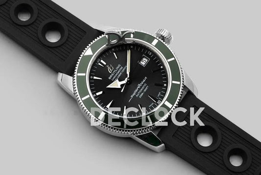 Replica Breitling Superocean Heritage II B20 Automatic in Black Dial with Green Bezel on Black Rubber Strap |  Declock.