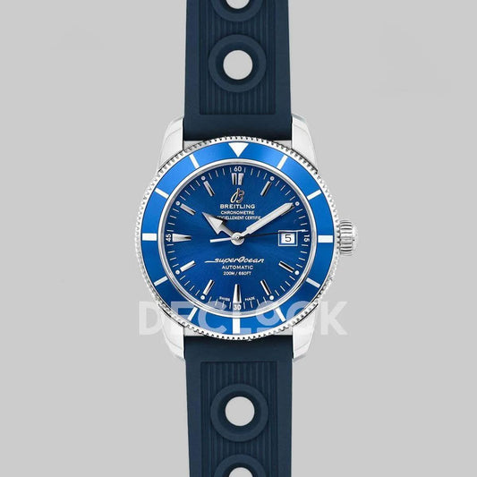 Replica Breitling Superocean Heritage II B20 Automatic in Blue Dial with Blue Bezel on Blue Rubber Strap |  Declock.
