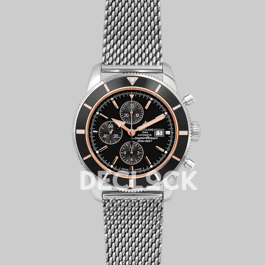 Breitling Superocean Heritage II B20 Automatic 44mm in Black Dial on Black and Silver Bezel Replica Watch